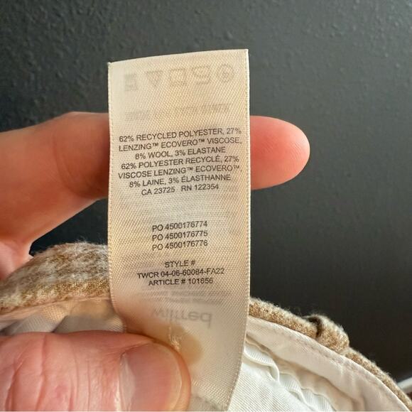 Wilfred Gingham Pleated Wide Leg Crop Pants Size 2 - Picture 7 of 7